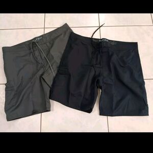 Lot of 2 BOAT BUM By Liquid Yacht Wear Men's Shorts 42 Gray & Navy New!!!